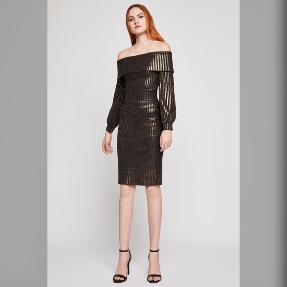 BCBG Metallic stripe top with skirt - Picture 3 of 5